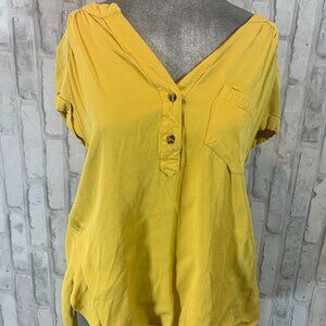 Mustard Rose and Olive pocket t-shirt blouse
